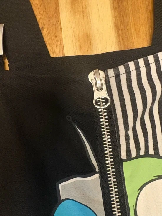 Nickelodeon Black and White Striped women’s Overalls - Picture 6 of 7